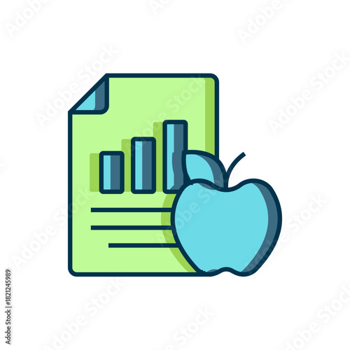 Diet plan icon isolated on isolated on white background. Concept of fitness marathon, proper nutrition, healthy food, beautiful body, vegetables slimming. Flat filled outline style with shadow. Vector