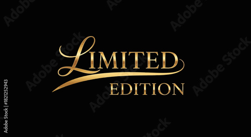 Elegant Limited Edition Text Design in Gold on Black Background