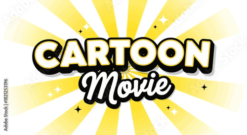 Dynamic comic style title graphic with an explosive yellow sunburst background and bold layered font for entertainment media