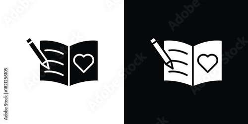 Guests book icons vector silhouette design. Vector flat graphic design illustration.