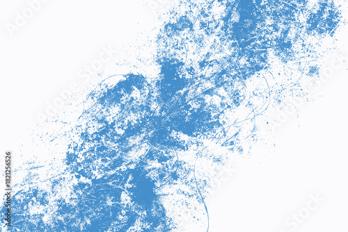 Blue Snowy Grunge Wave on White Background. Hand drawn frost ink strokes, winter frozen water texture, ice surface with thin lines. Overlay backdrop perfect for web, posters, cards, media, and banners