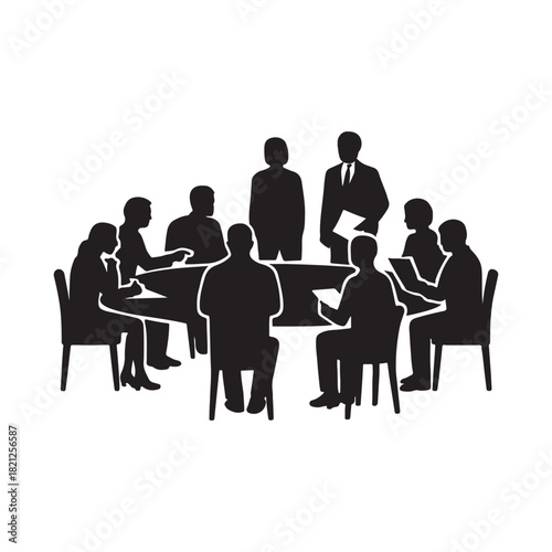 Facilitator Guides Inclusive Group Discussion on Collaboration, Innovation, and Building a High-Performance Workplace Culture