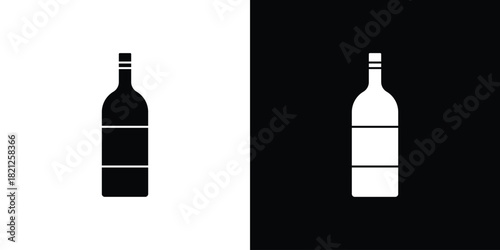 Hine bottle icons vector silhouette design. Vector flat graphic design illustration.