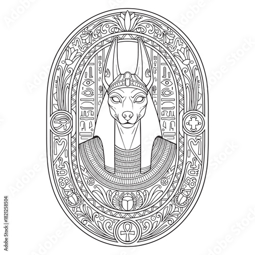 illustration vector graphic of  Egyptian mythology sketch