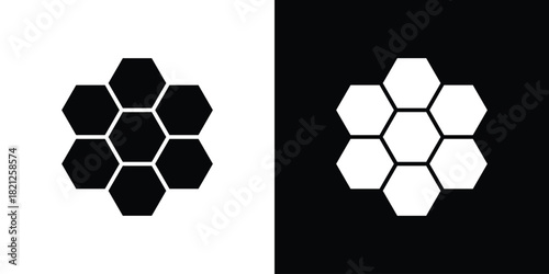 Honeycombs icons vector silhouette design. Vector flat graphic design illustration.