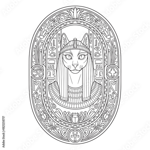 illustration vector graphic of  Egyptian mythology sketch