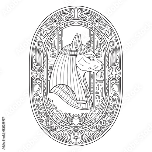 illustration vector graphic of  Egyptian mythology sketch
