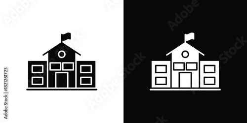 Institute icons vector silhouette design. Vector flat graphic design illustration.