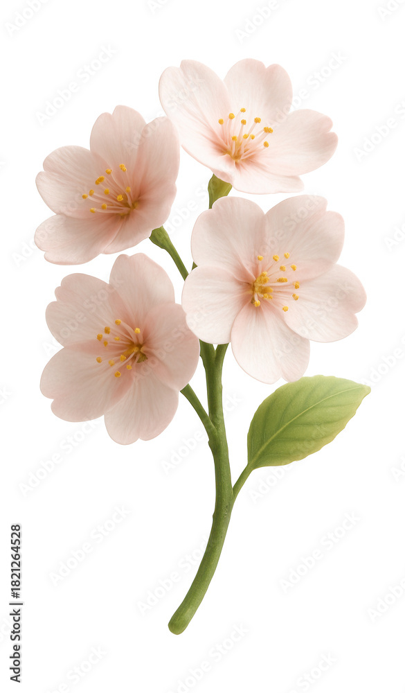 Obraz premium Polyurethane cherry blossom decor for a nursery shelf.