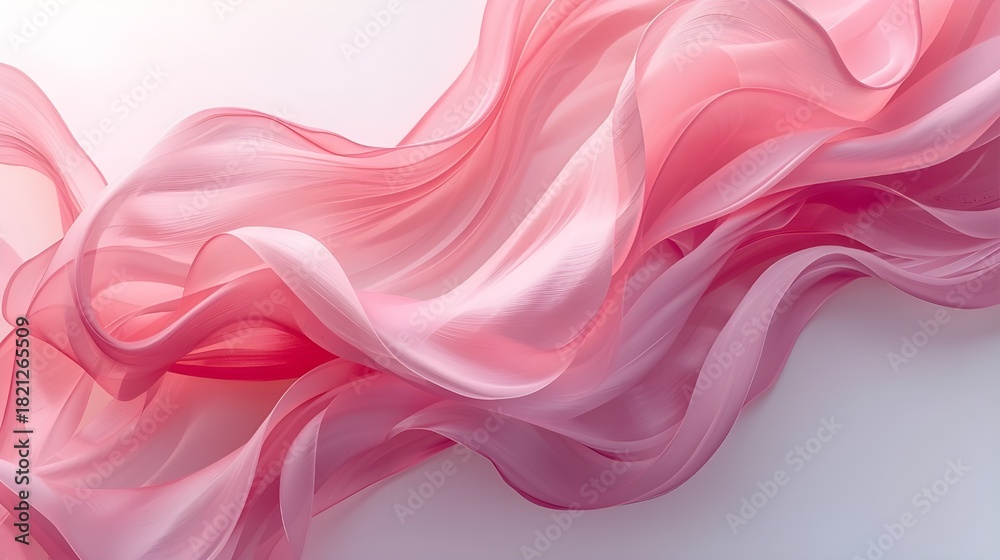 Fototapeta premium Elegant Pink Fabric Swirls Flowing Cloth for Design and Decoration Backgrounds