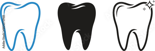 Tooth icon set dental care vector illustration isolated on white background