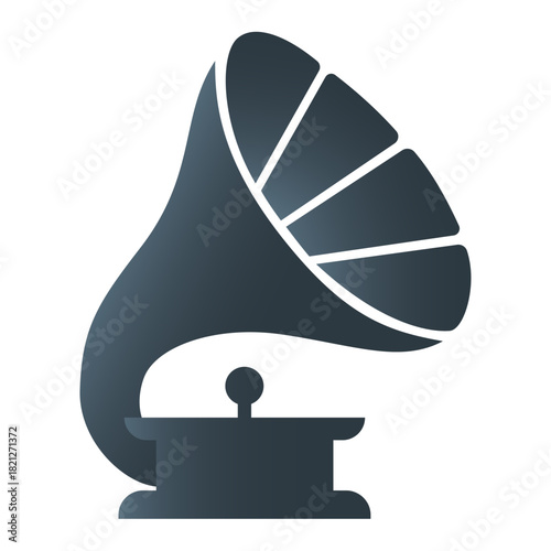 Stylish Vintage Icon of an Old Music Gramophone.