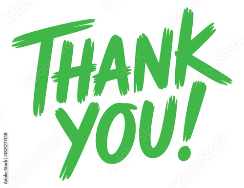 Expressing gratitude with a bold green 'Thank You!' message.