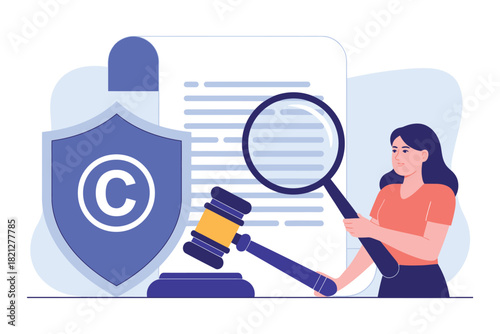 Legal concept of copyright protection and intellectual property law is examined