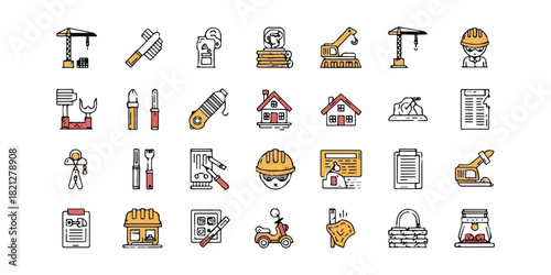 vector set of construction