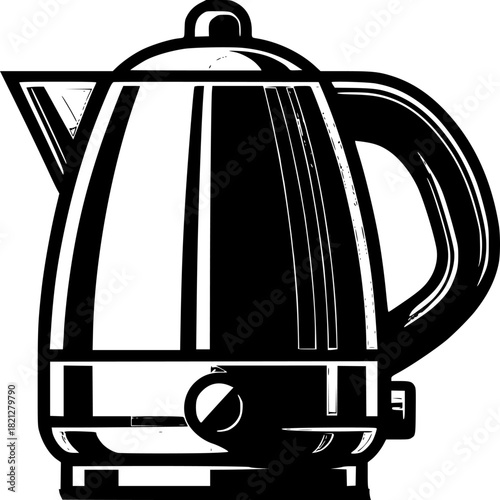 Electric tea kettle appliance isolated vector illustration on white background