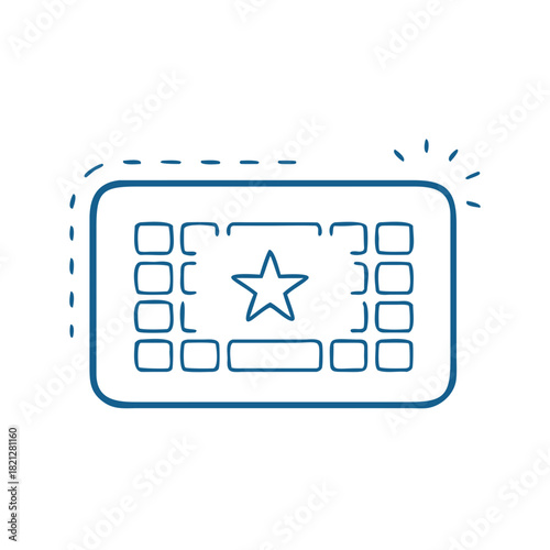 Simple keyboard keycap with star symbol for representing universal accessibility shortcut key in digital design