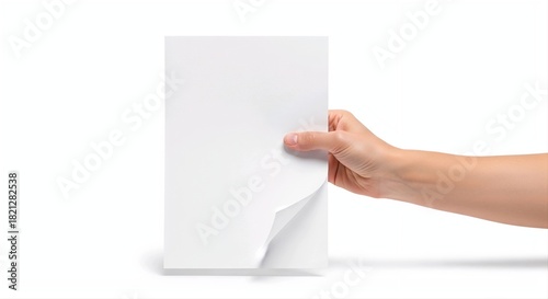 hand holding blank paper A4