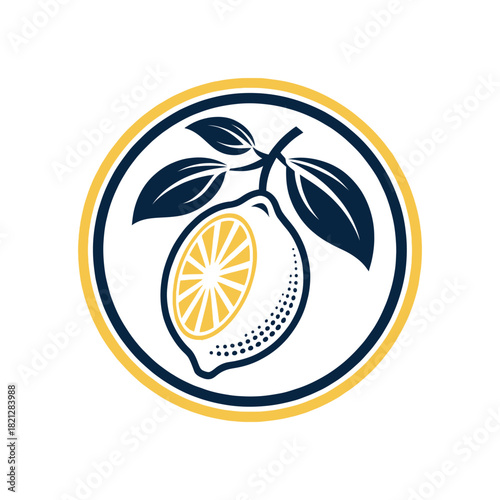  lemon silhouette logo vector line art logo design