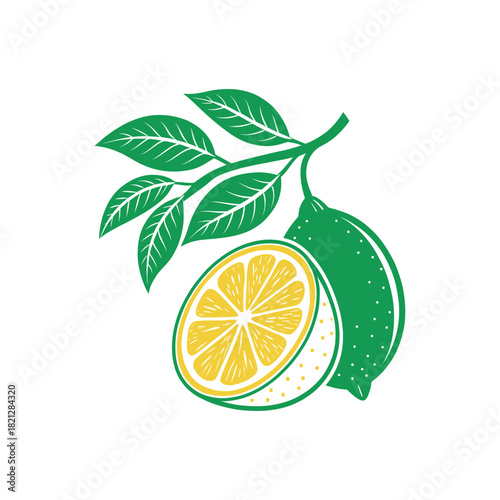  lemon silhouette logo vector line art logo design
