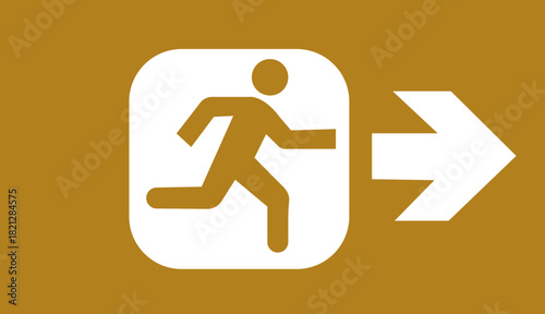 Emergency exit icons.Full set of 22 isolated Emergency exit symbols on green rectangle board. Official ISO 7010 safety signs standard. running man symbol indicating exit direction.