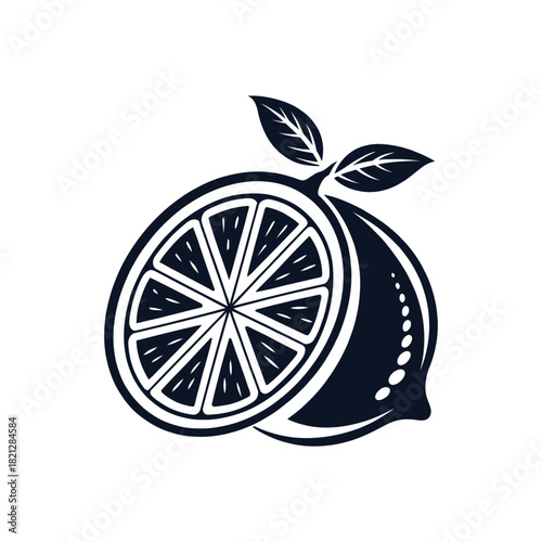  lemon silhouette logo vector line art logo design