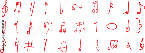 music notes hand drawn vector illustration minimalist