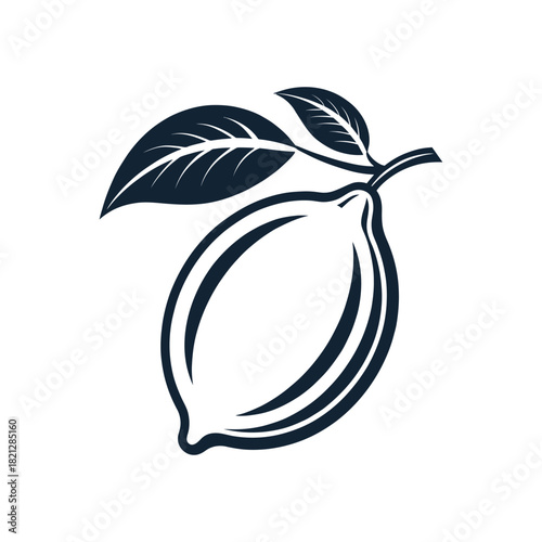  lemon silhouette logo vector line art logo design
