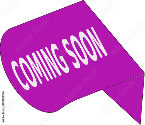 Coming soon icons. Coming soon text font calligraphy hand written lettering script red sign symbol white retail coming soon design sale business banner. Red banner vector coming soon.