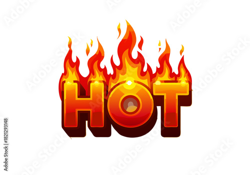 Fiery Heat A Bold Text Design with Flames Symbolizing Intense Warmth and Excitement