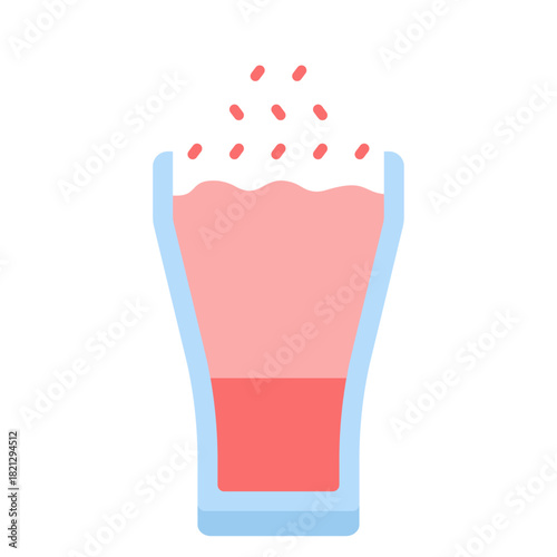 스트로베리 음료 일러스트