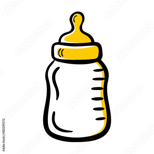 vector clip art baby bottle on white background for web and graphic design