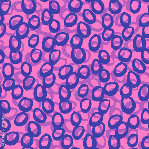 Line Doodle Seamless Pattern 71 - Scattered Loops