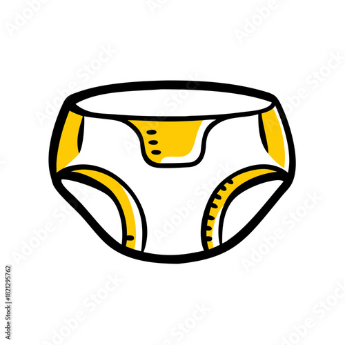 vector clip art baby diaper on white background for web and graphic design