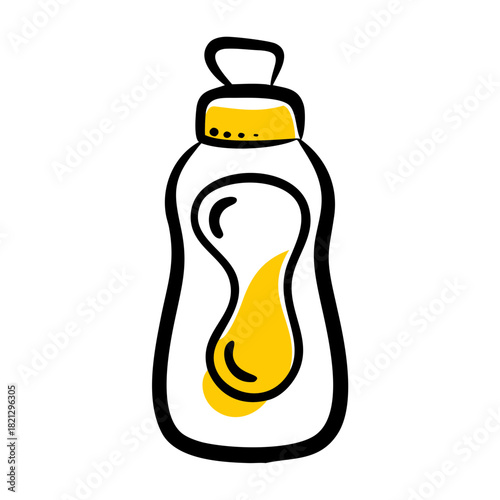 vector clip art baby shampoo on white background for web and graphic design