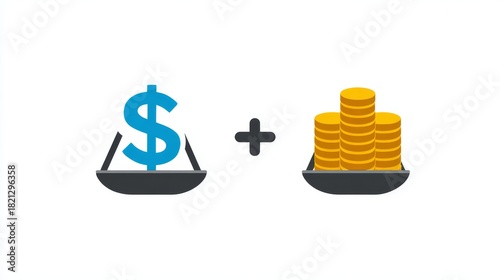 A stack of golden coins featuring the dollar sign and euro symbol represents growth and finance on a white background for business investment