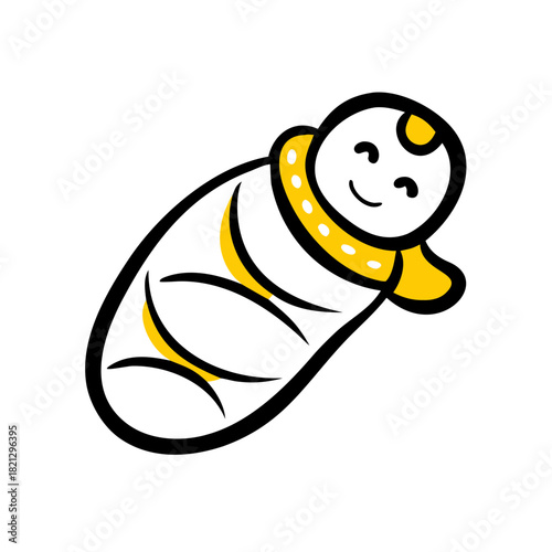 vector clip art baby swaddle on white background for web and graphic design