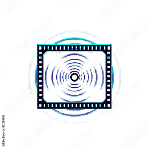 Film frame with ripple effect in circular pattern for Film Festival  