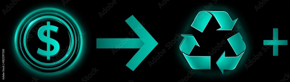 Obraz premium Glowing neon light arrow symbol concept vector design