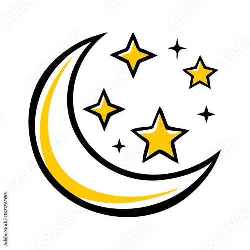 vector clip art clear night icon on white background for web and graphic design