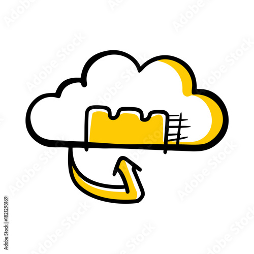 vector clip art cloud storage icon on white background for web and graphic design