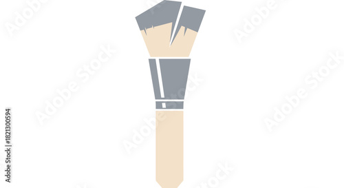 Simple illustration of a paint brush with grey paint on its bristles