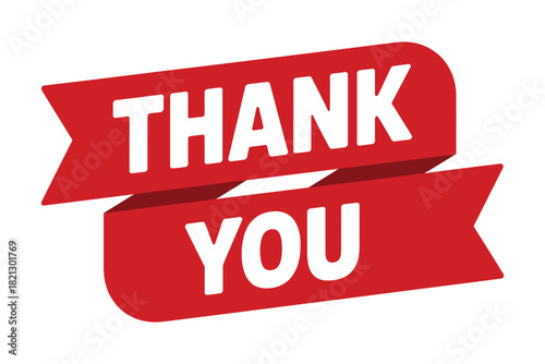 A red ribbon banner displays the words "THANK YOU" in white letters.