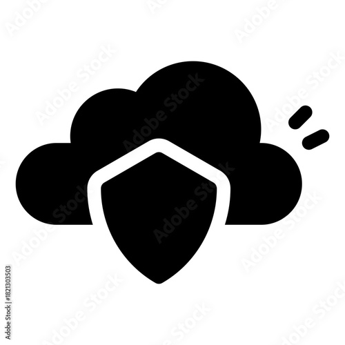 cloud firewall solid icon	
