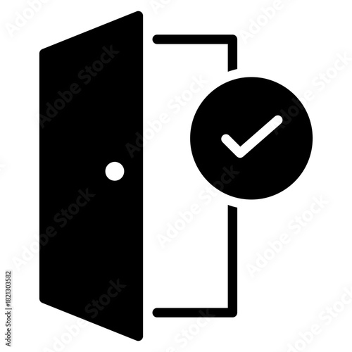 Door check solid icon	
