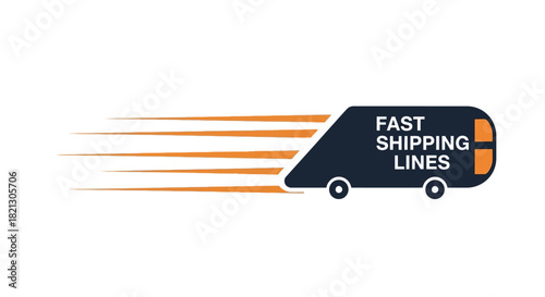 Fast Shipping Lines Icon for Delivery Services and Transportation Logistics