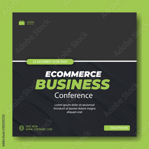 Dynamic ecommerce business conference event poster with inspiring speakers and networking opportunities