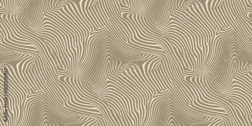 Vector seamless pattern with organic shapes, liquid lines. Abstract rippled texture with fingerprint line. Trendy background with irregular waves, dynamic distorted surface. Repeated stylish design