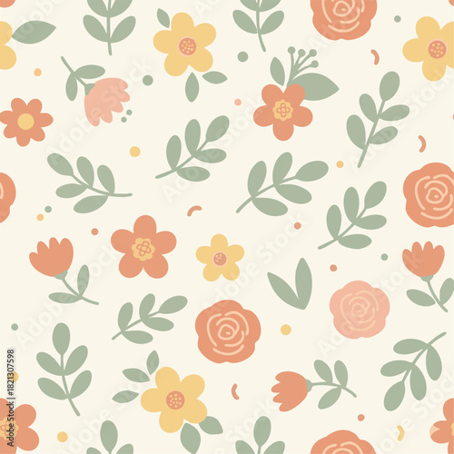 seamless pattern with flowers