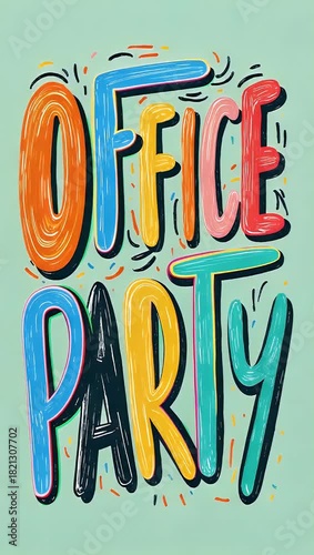 Office Party Colorful Illustration